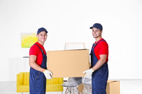 Packed boxes and furniture ready for house removals in Kingston