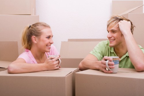 Business furniture and equipment prepared for relocation