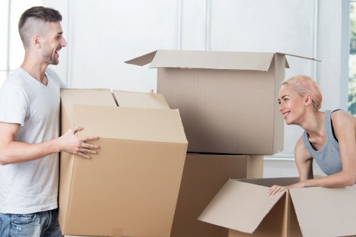 Kingston commercial move with office furniture and boxes ready for transport